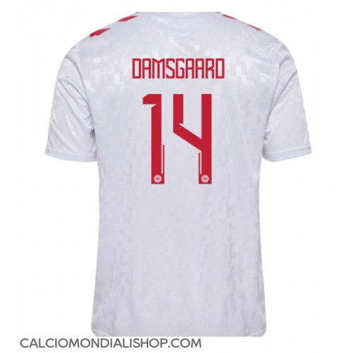 Maglie da calcio Danimarca Mikkel Damsgaard #14 Seconda Maglia Europei 2024 Manica Corta